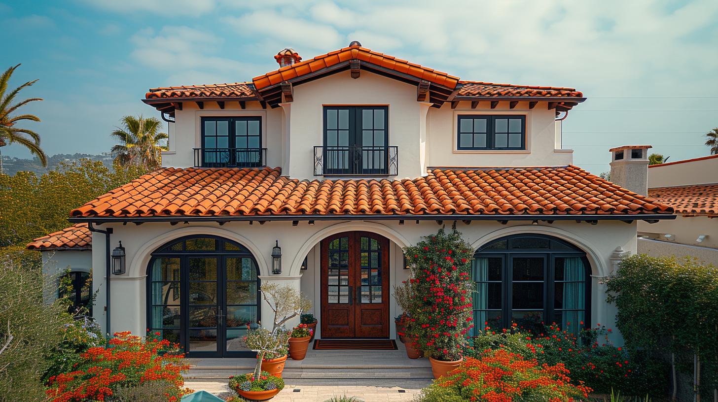 Residential roofing with weather-resistant shingles on a new house