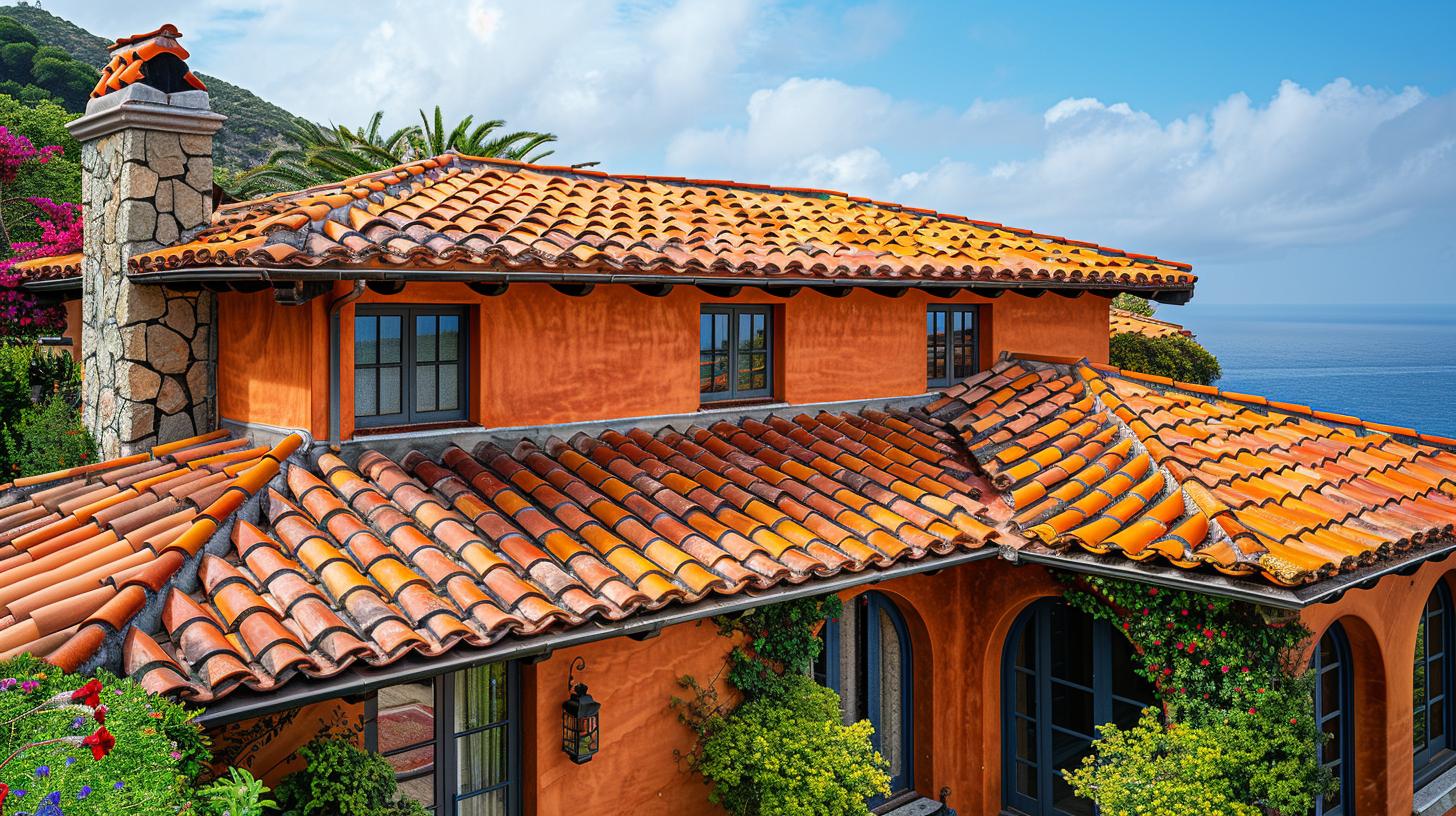 Colorful roof tiles Santa Ana homes display vibrant design patterns